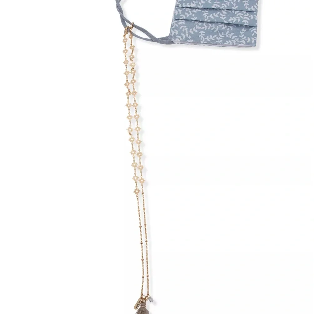 LONNA & LILLY Blue Vine Print Mask with Lanyard Set